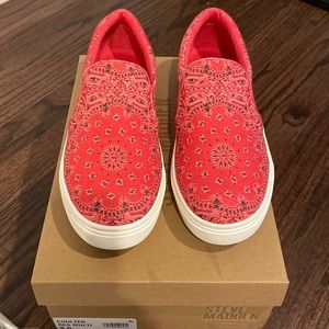 Steve Madden Coulter Red Paisley Print Slip-On Sneakers